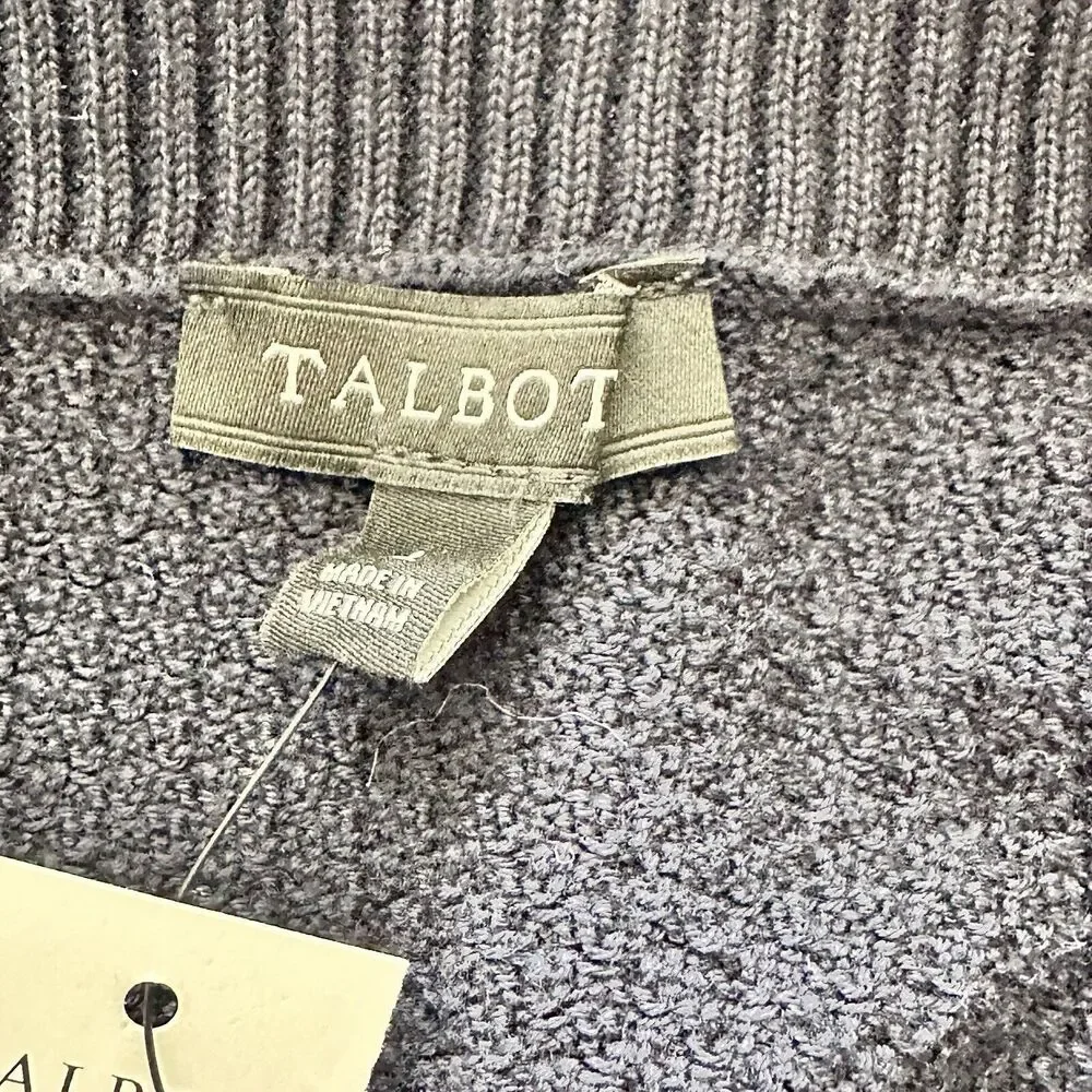 NWT Talbots Sweater Large Basket Weaver Knit Boat  cotton blend